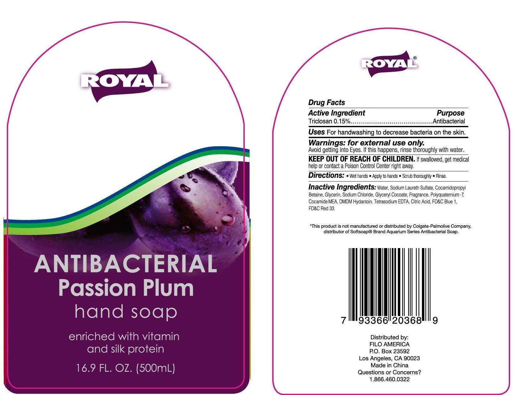 Royal Antibacterial Passion Plum Hand Cleanse